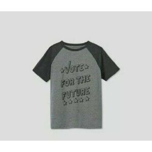 CAT & Jack Boys VOTE FOR THE FUTURE Short Sleeve Gray T-shirt S 6/7 or M 8/10